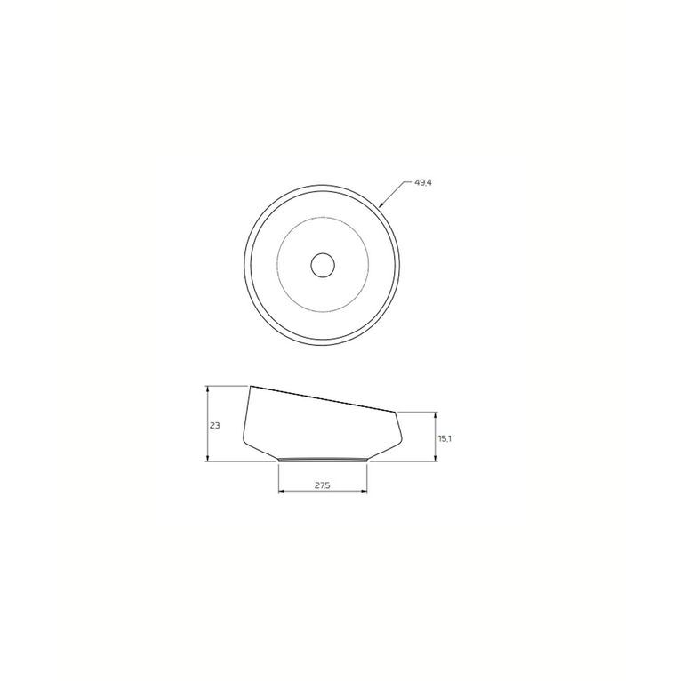 lavabo d'appoggio a libera installazione in solid surface 40x42.5 cm - estro