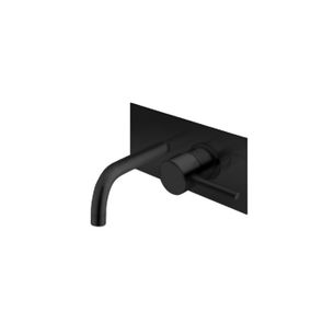 MISCELATORE MONOCOMANDO LAVABO INCASSO ORIZZONTALE SENZA SCARICO NERO OPACO MINIMAL MN26