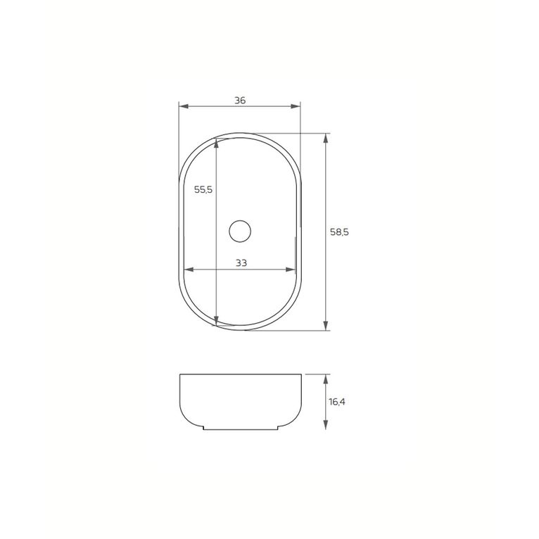 lavabo d'appoggio a libera installazione in solid surface - linfa