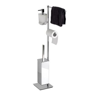 PIANTANA PORTA ASCIUGAMANI DOSASAPONE PORTAROTOLO CON SCOPINO CROMO SERIE NOOK CAPANNOLI