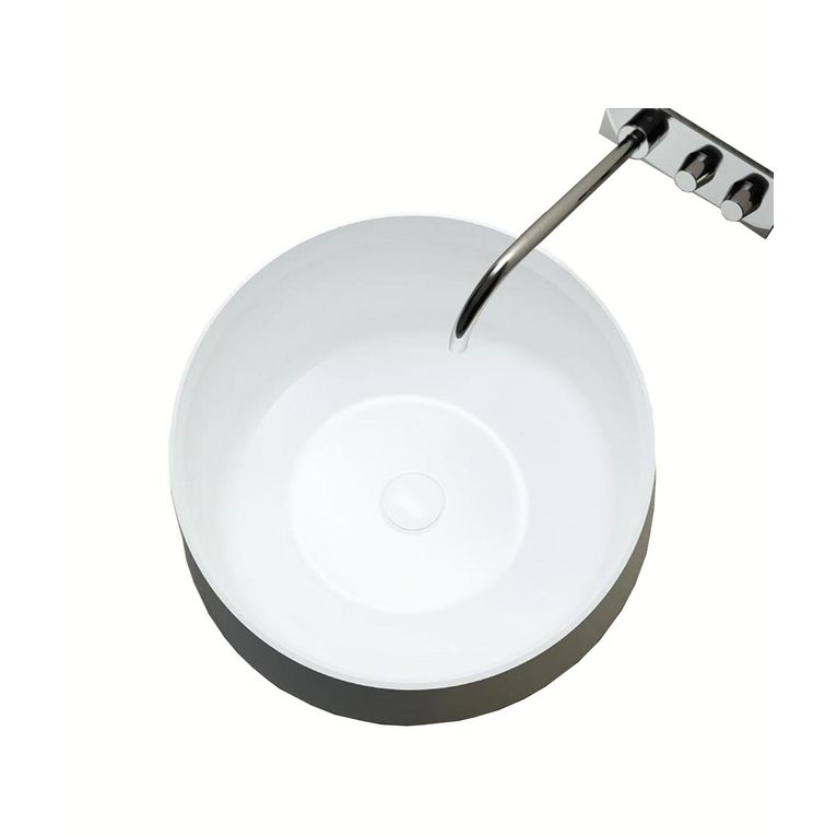 lavabo d'appoggio a libera installazione in solid surface 40x42.5 cm - estro
