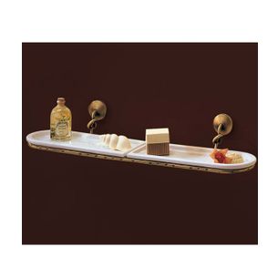 MENSOLA BRONZO SATINATO E CERAMICA BIANCO SERIE RETRO' CAPANNOLI 