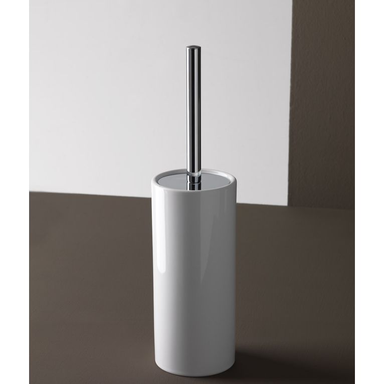 scopino cromo e ceramica bianco 9,5 cm serie tube-cube capannoli