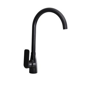MISCELATORE DA CUCINA CANNA ALTA NERO OPACO COMPLETO DI FLESSIBILI SERIE HH