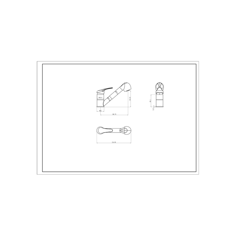 miscelatore cucina cromato con doccia estraibile  completo di flessibili serie alice