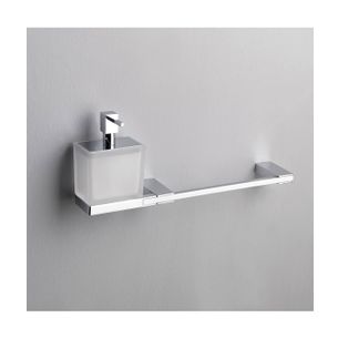 PORTA ASCIUGAMANI CON DOSASAPONE CROMO E VETRO SATINATO SERIE SPRINT CAPANNOLI