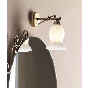 ILLUMINAZIONE A PARETE BRONZO SATINATO E VETRO SATINATO SERIE RETRO' CAPANNOLI