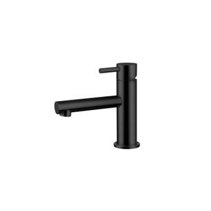 MISCELATORE MONOCOMANDO LAVABO CON SCARICO CLICK-CLACK NERO OPACO MINIMAL MN20