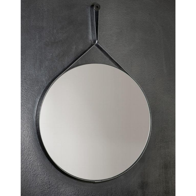 specchio rotondo con stringa in ecopelle art. 1102 serie la progetto x-tra