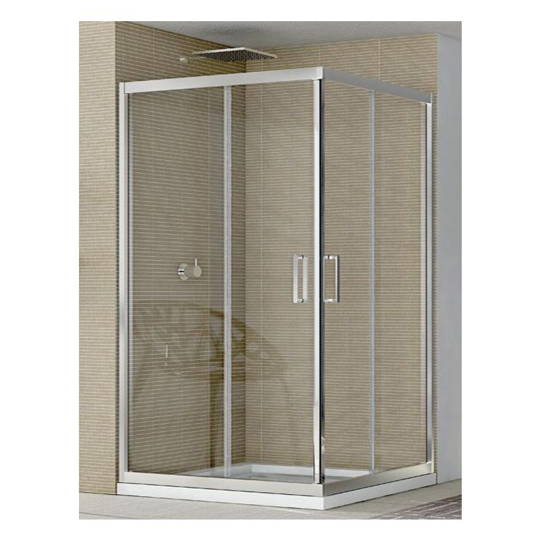box doccia angolare porta scorrevole 90x90 cm trasparente altezza 190 cm serie f