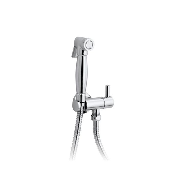 set idroscopino in ottone cromato,flessibile doppia aggraffatura cm. 120 - ki 9121
