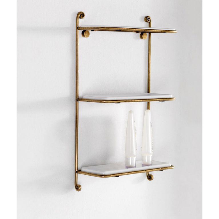 vetrinetta bronzo satinato e ceramica bianco serie retro' capannoli
