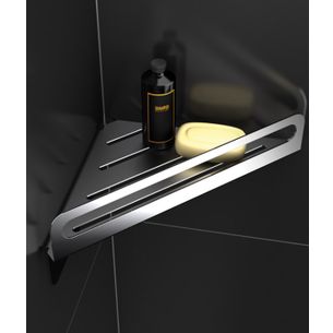 GRIGLIA TRIANGOLARE ACCIAIO LUCIDO SERIE EASY CAPANNOLI - VERSIONE ADESIVO O SILICONE 