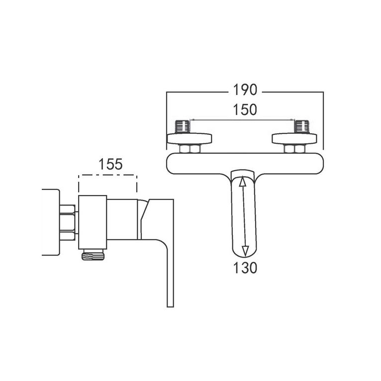 miscelatore esterno doccia completo di kit doccia, flessibile, supporto e doccia serie lm
