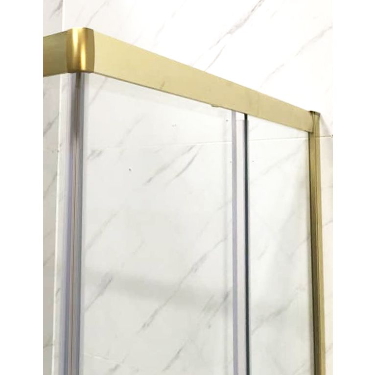 box doccia 70x90 cm angolare porta scorrevole trasparente dorato serie oro gold