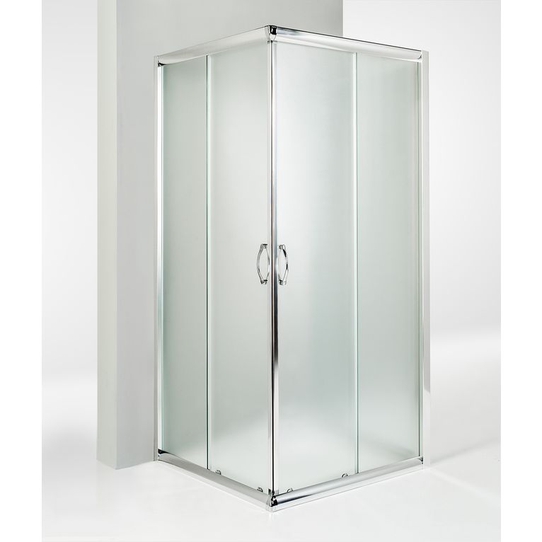 box doccia 3 lati porta scorrevole 80x80x80 cm opaco