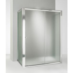 BOX DOCCIA 3 LATI CON 2 ANTE FISSE E PORTA SCORREVOLE 100X90X100 CM OPACO