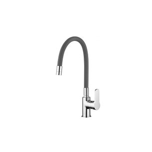 MISCELATORE MONOCOMANDO CUCINA CANNA SNODATA GRIGIA CO119.5/10