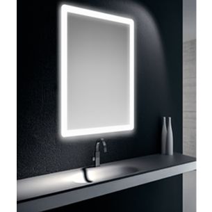 SPECCHIERA FILO LUCIDO 80X60 CM CORNICE SATINATA RETROILLUMINATA LED SU TUTTO IL PERIMETRO