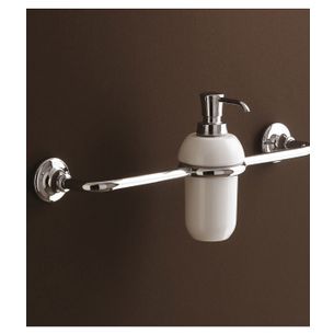 PORTA ASCIUGAMANI CON DOSASAPONE CROMO E CERAMICA BIANCO SERIE AREA CAPANNOLI