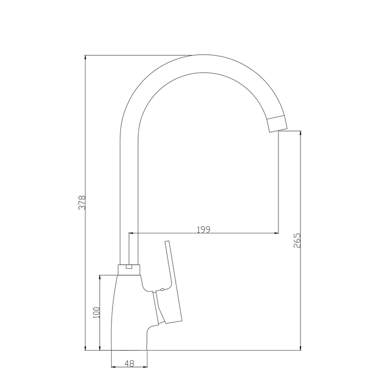 miscelatore cucina canna alta cromato completo di flessibile serie hh