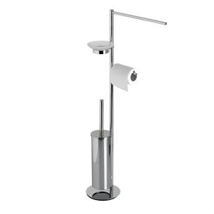 PIANTANA PORTA ASCIUGAMANI PORTASAPONE PORTAROTOLO CON SCOPINO CROMO SERIE HOOP CAPANNOLI