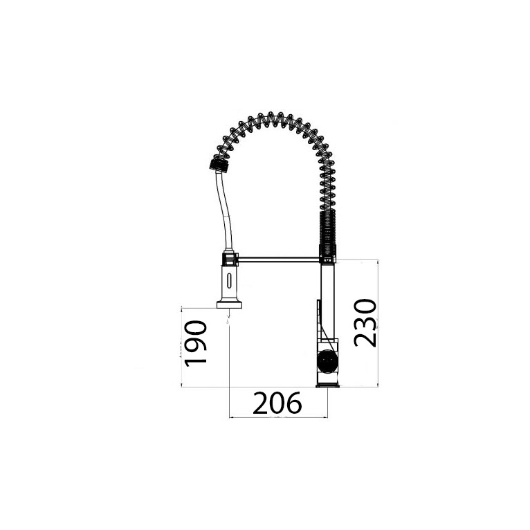 miscelatore cucina con molla completo di flessibili serie mc