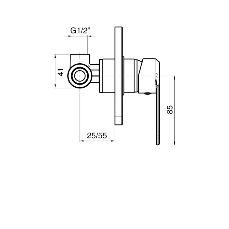 miscelatore incasso doccia una via cromato serie lm