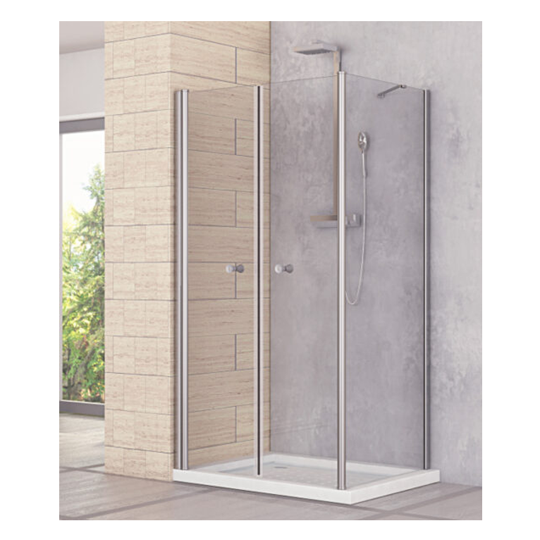 box doccia angolare anta fissa porta saloon misura 70x90 cm opaco