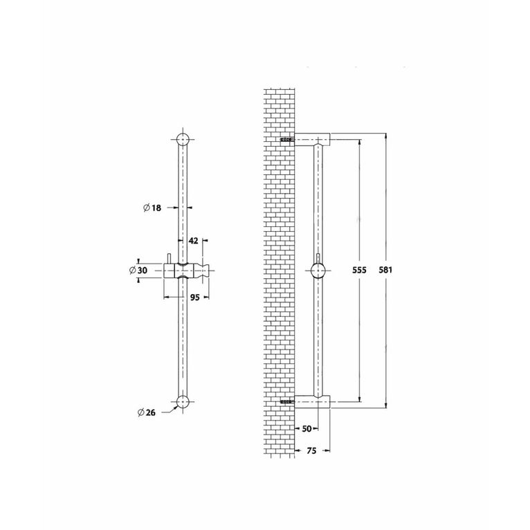 saliscendi toscana sl8t45503cr in ottone completo di doccia artist e flessibile serie sphera
