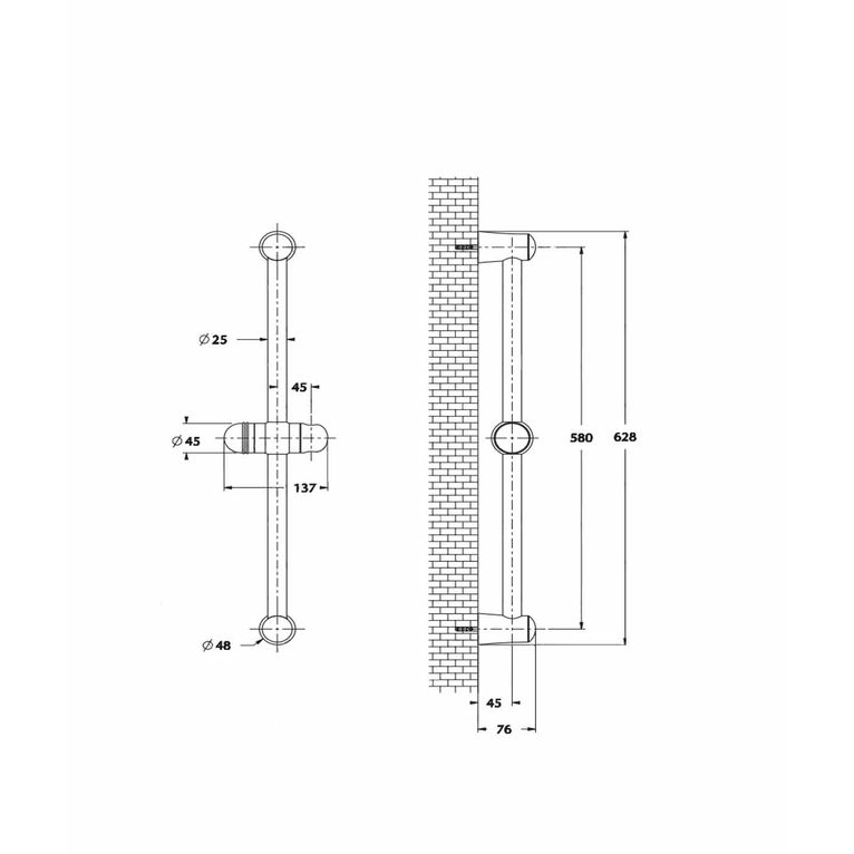 saliscendi scenic sl5s462t5cr  in ottone completo di doccia ninfea,portasapone e flessibile serie sphera