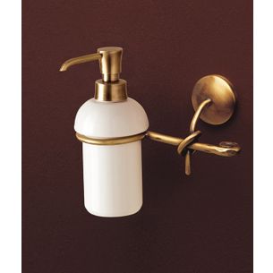 DOSASAPONE BRONZO SATINATO E CERAMICA BIANCO SERIE RETRO' CAPANNOLI