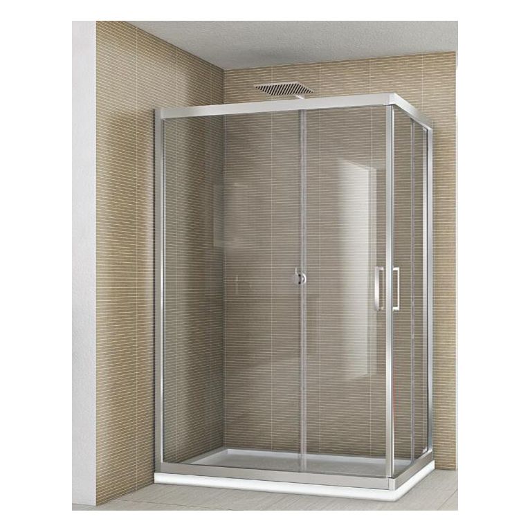 box doccia angolare porta scorrevole 90x90 cm trasparente altezza 190 cm serie f