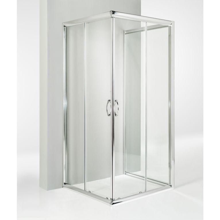 box doccia 3 lati porta scorrevole 80x80x80 cm trasparente