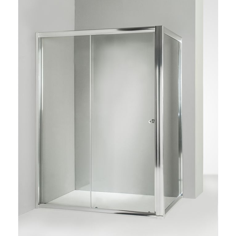 box doccia 90x140 cm angolare anta fissa porta scorrevole trasparente