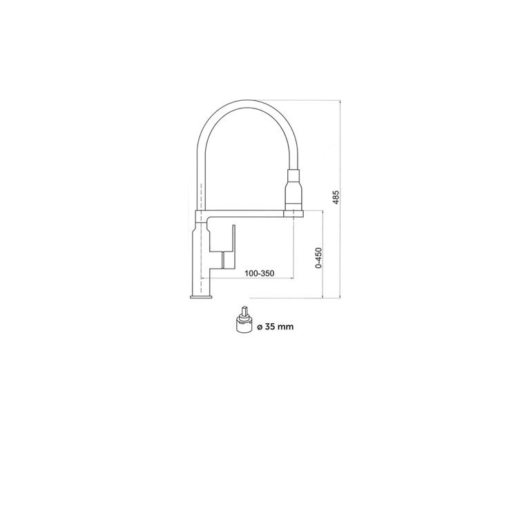 miscelatore monocomando cucina canna nera za017.5