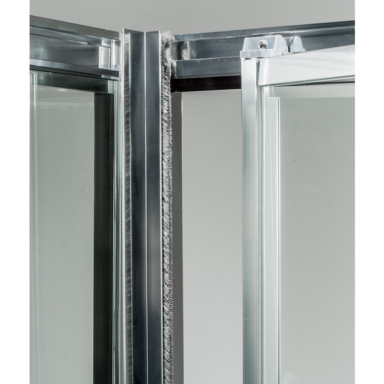 box doccia angolare anta fissa porta soffietto 90x90 cm trasparente