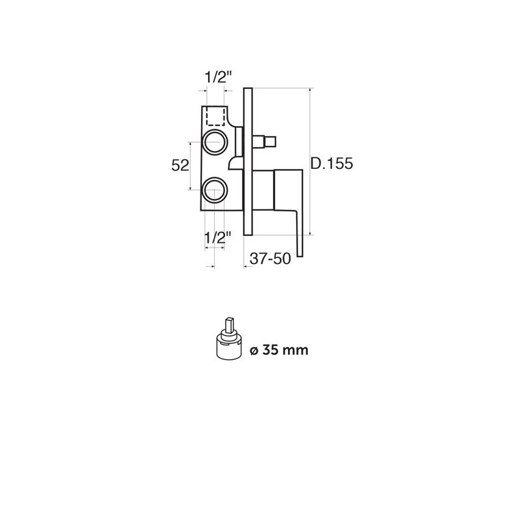 miscelatore monocomando incasso doccia con deviatore a 2 uscite winter wn41