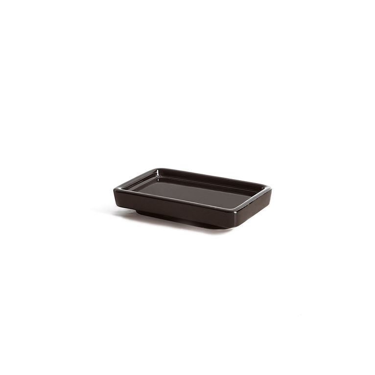 portasapone da appoggio ceramica nero serie cut capannoli