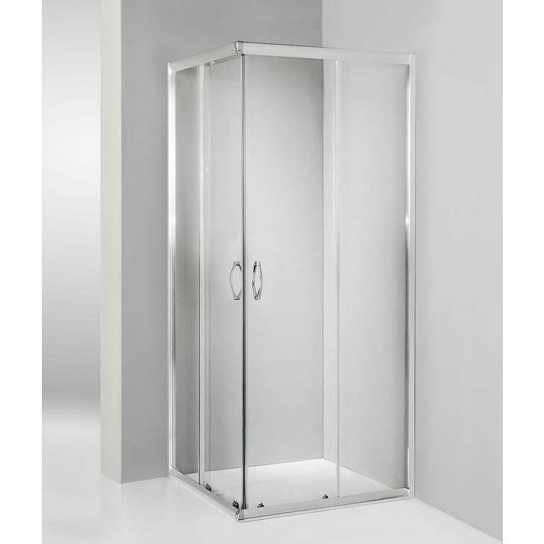 box doccia angolare porta scorrevole 90x90 cm trasparente altezza 180 cm