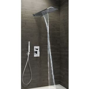 PACCHETTO DOCCIA COMPLETO CON SOFFIONE DOCCIA RETTANGOLARE CON CASCATA,MIX INCASSO E KIT DOCCIA CON SUPPORTO - SERIE 500 CLASSIC