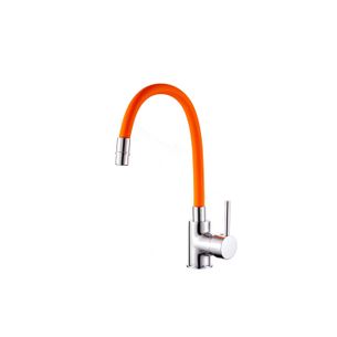 MISCELATORE CUCINA CANNA FLESSIBILE E GIREVOLE COLORE ARANCIONE COMPLETO DI FLESSIBILI SERIE MC