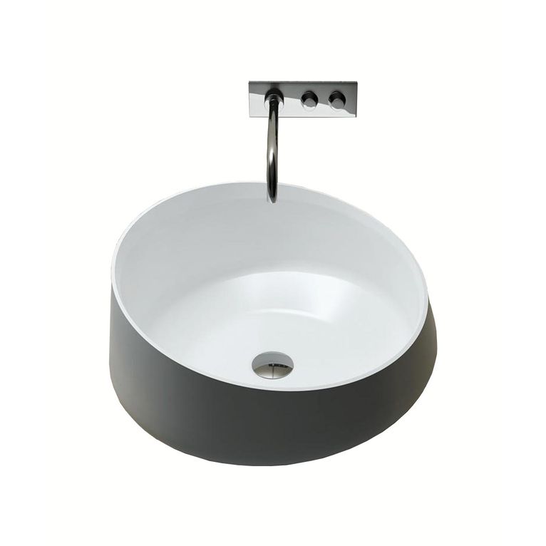 lavabo d'appoggio a libera installazione in solid surface ø 42.4 cm - marechiaro