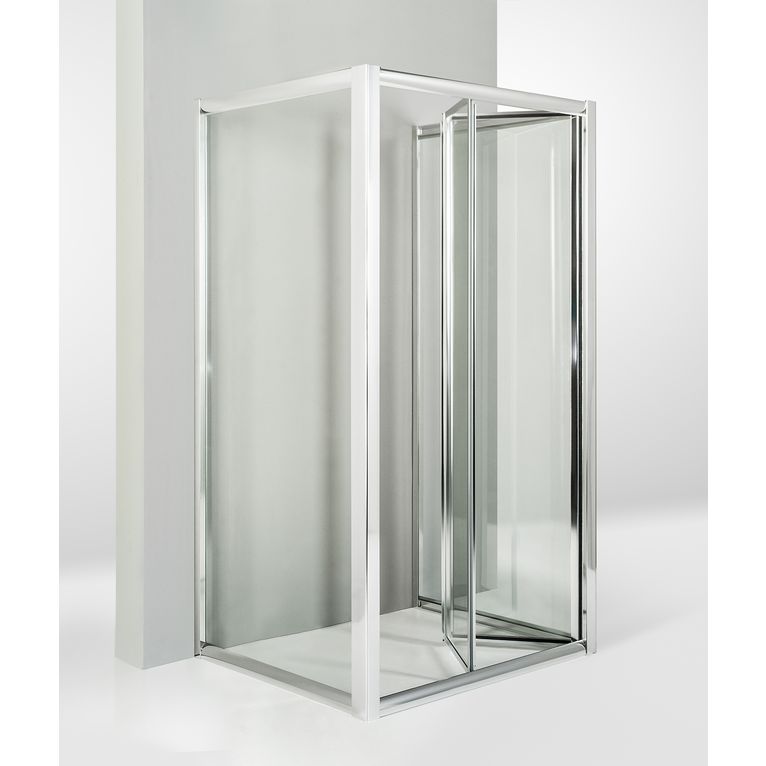 box doccia 3 lati con 2 ante fisse e porta a soffietto 65x80x65 cm trasparente