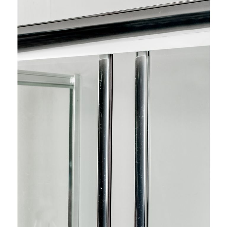 box doccia 65x165x65 cm 3 lati con 2 ante fisse e porta scorrevole trasparente