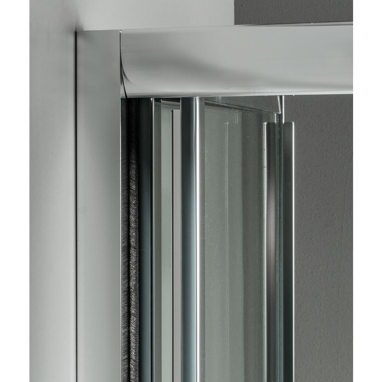 box doccia 100x100x100 cm 3 lati con 2 ante fisse e porta a soffietto trasparente