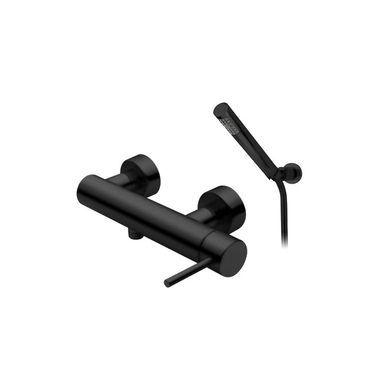 miscelatore monocomando esterno doccia nero opaco minimal mn50 dc con kit doccia