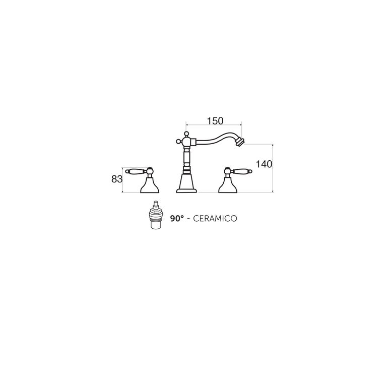 batteria per bidet a tre fori,bocca antica king kn30 ba