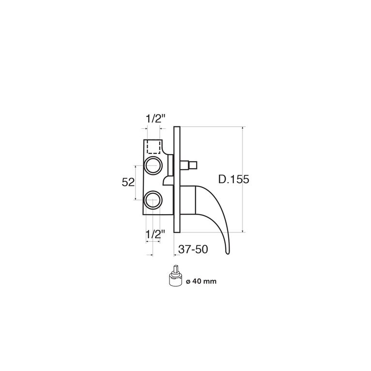 miscelatore monocomando incasso doccia con deviatore a 2 uscire start st41