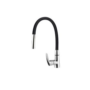 MISCELATORE MONOCOMANDO CUCINA CON CANNA SNODATA NERA CON DOCCETTA A 2 GETTI AM719.5/11C